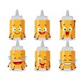 Cartoon character of mayonaise bottle with smile expression