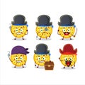 Cartoon character of mexican pizza with various pirates emoticons Royalty Free Stock Photo