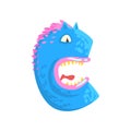 Cartoon character monster letter C