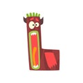 Cartoon character monster letter L