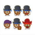 Cartoon character of mortar and pestle with various pirates emoticons Royalty Free Stock Photo