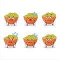 Cartoon character of mung beans with sleepy expression