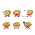 Cartoon character of mung beans with various chef emoticons