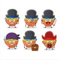 Cartoon character of mung beans with various pirates emoticons