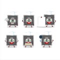 Cartoon character of music speaker with various chef emoticons Royalty Free Stock Photo