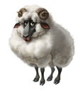 Cartoon character mutton sheep digital painting