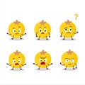Cartoon character of nance fruit with what expression Royalty Free Stock Photo
