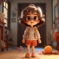 Cartoon Character Nancy - 3d Model Animation