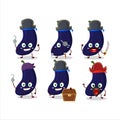 Cartoon character of new eggplant with various pirates emoticons