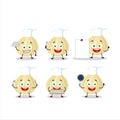 Cartoon character of new garlic with various chef emoticons