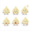 Cartoon character of new garlic with what expression