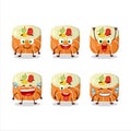 Cartoon character of norimaki sushi with smile expression