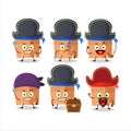 Cartoon character of office boxes with various pirates emoticons Royalty Free Stock Photo
