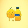 Cartoon character orange juice