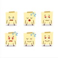 Cartoon character of pale yellow sticky notes with sleepy expression