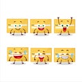 Cartoon character of payment check paper with smile expression
