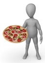 Cartoon character with pizza3 Royalty Free Stock Photo