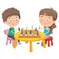 Cartoon Character Playing Chess Game