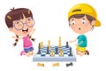 Cartoon Character Playing Chess Game