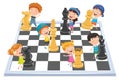 Cartoon Character Playing Chess Game