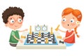 Cartoon Character Playing Chess Game Royalty Free Stock Photo