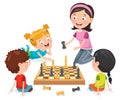 Cartoon Character Playing Chess Game