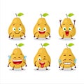 Cartoon character of pomelo with smile expression