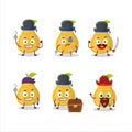 Cartoon character of pomelo with various pirates emoticons