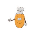 Cartoon character - potato chef isolated on white background.