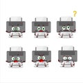 Cartoon character of printer with what expression