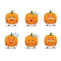 Cartoon character of pumpkin with sleepy expression Royalty Free Stock Photo