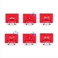 Cartoon character of red christmas envelopes with sleepy expression