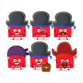 Cartoon character of red christmas envelopes with various pirates emoticons