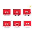 Cartoon character of red christmas envelopes with what expression