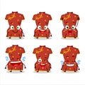 Cartoon character of red clothing of chinese woman with smile expression