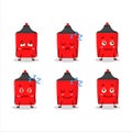 Cartoon character of red highlighter with sleepy expression Royalty Free Stock Photo