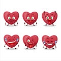 Cartoon character of red love gummy candy with smile expression