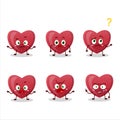 Cartoon character of red love gummy candy with what expression