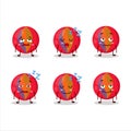 Cartoon character of red marbles with sleepy expression Royalty Free Stock Photo