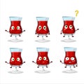 Cartoon character of red wine with what expression Royalty Free Stock Photo