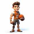 Professional 3d Cartoon Image Of Youthful Student-athlete