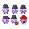 Cartoon character of rose matta rice with various pirates emoticons