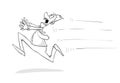 Cartoon character run away Royalty Free Stock Photo