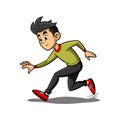 Cartoon character in running pose for graphic design use Royalty Free Stock Photo