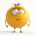A cartoon character with a sad expression and a bald head Royalty Free Stock Photo