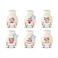 Cartoon character of sake drink with sleepy expression