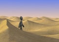 Cartoon character on sand desert7