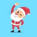 Cartoon character santa claus doing side bend stretch exercise