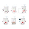 Cartoon character of science bottle with various chef emoticons