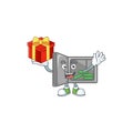 Cartoon character of security box open with a box of gift Royalty Free Stock Photo